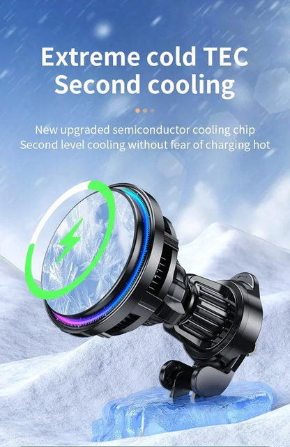 Magnetic Wireless Car Charger with Cooling Fan