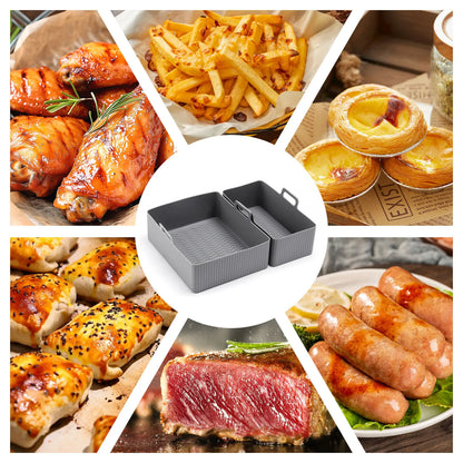 2pc Set Silicone Air Fryer Non-stick Basket Liners