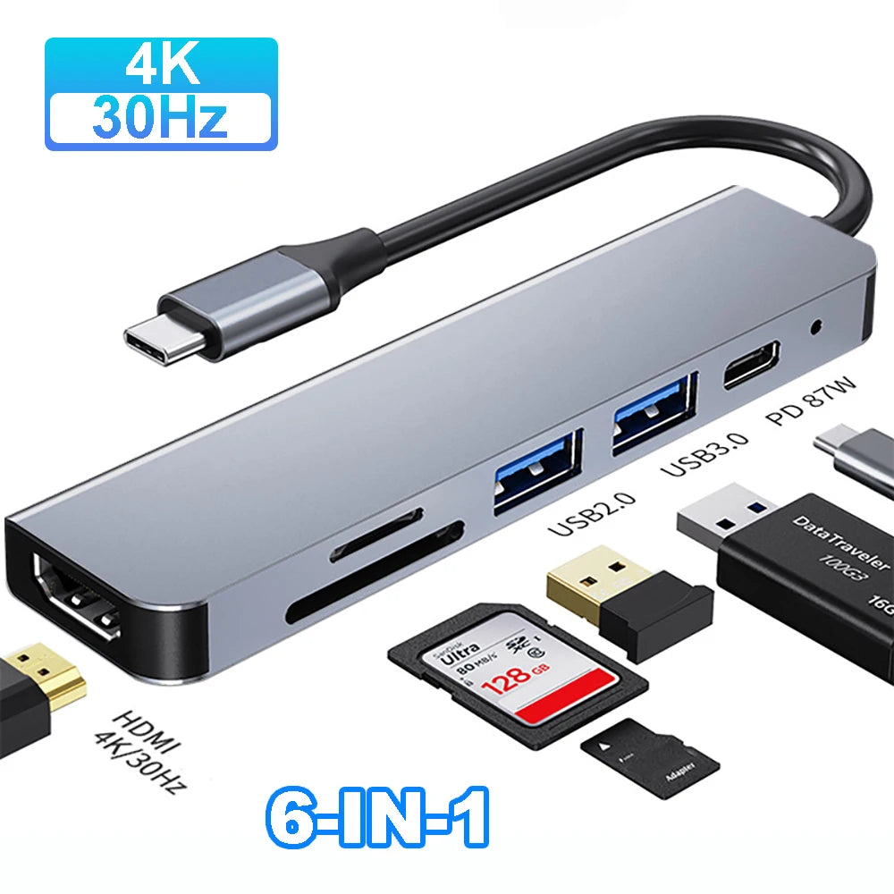 Slim USB C HUB 4K 30Hz Multi Converter