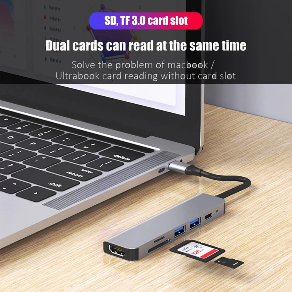 Slim USB C HUB 4K 30Hz Multi Converter