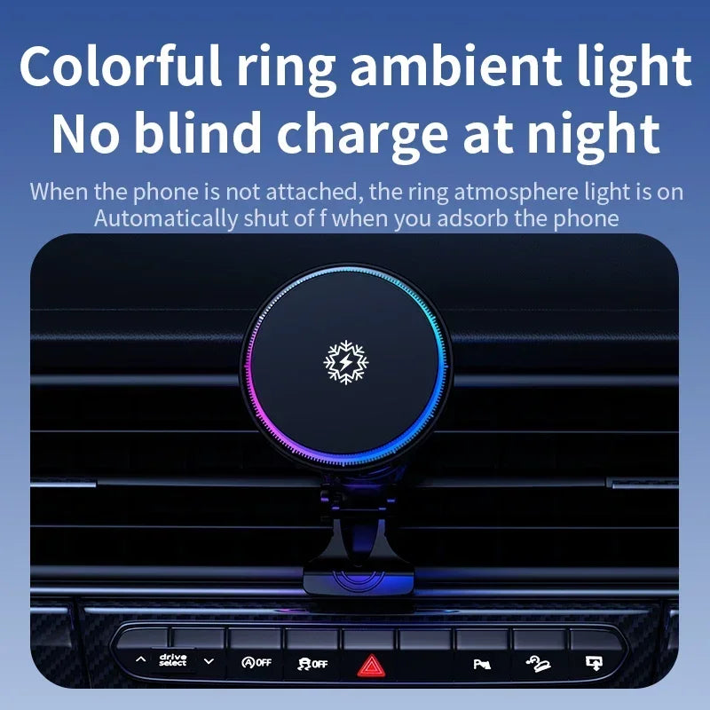Magnetic Wireless Car Charger with Cooling Fan