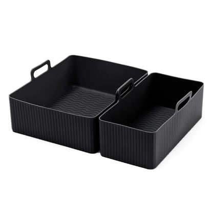 2pc Set Silicone Air Fryer Non-stick Basket Liners
