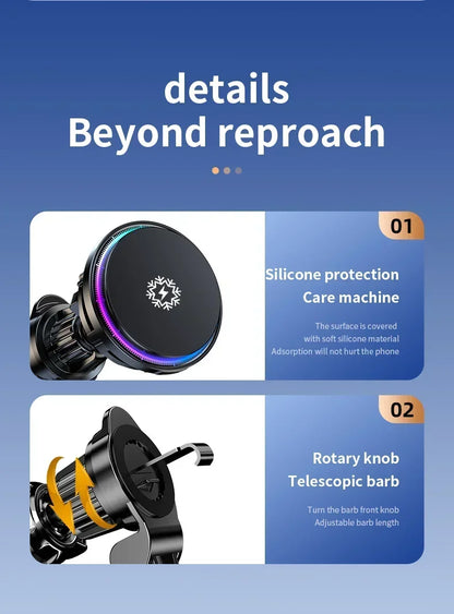 Magnetic Wireless Car Charger with Cooling Fan