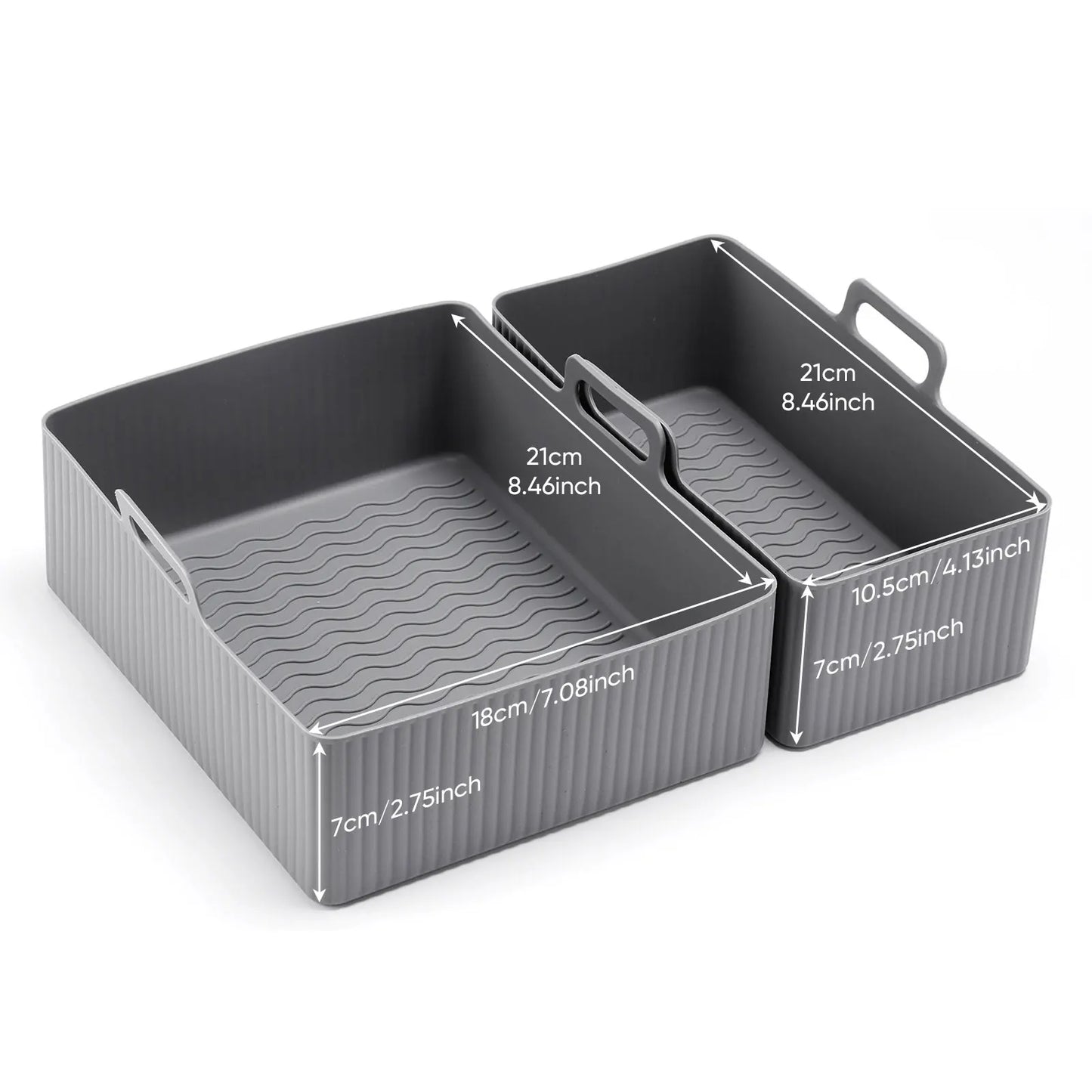 2pc Set Silicone Air Fryer Non-stick Basket Liners