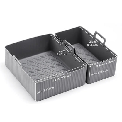 2pc Set Silicone Air Fryer Non-stick Basket Liners